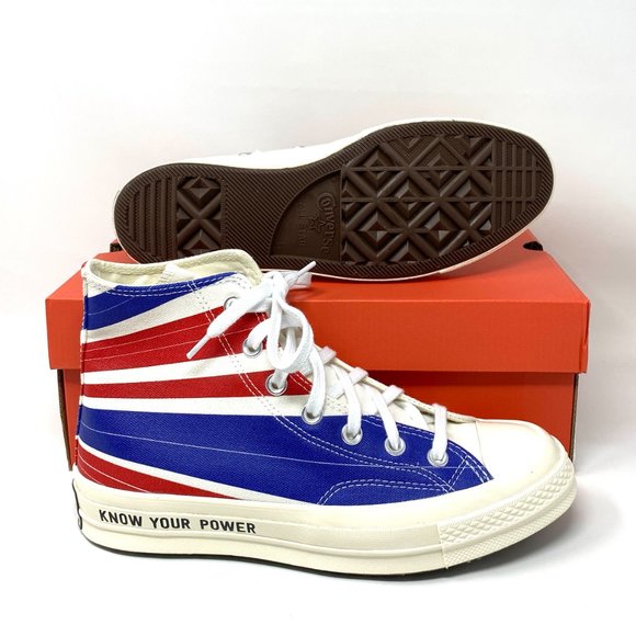 💖MEGA SALE💖Converse CHUCK 70 High Top Canvas White Blue Red Women's 169912C - Picture 4 of 11